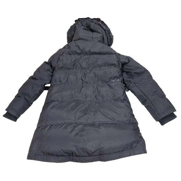 Vince Camuto Puffer Coat Womens Size Medium Black Faux Fur Goose Down Winter - Picture 14 of 16